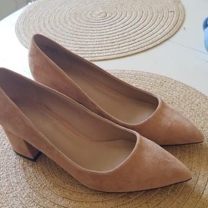 Suede block heels